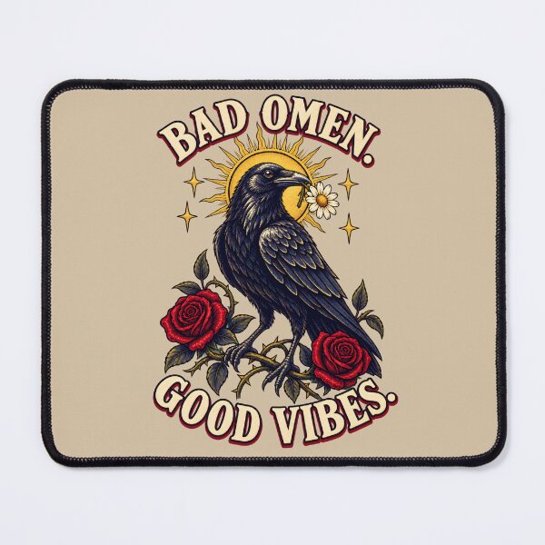 Item preview, Bad Omen, Good Vibes – Raven with Roses designed and sold by VioVibe.