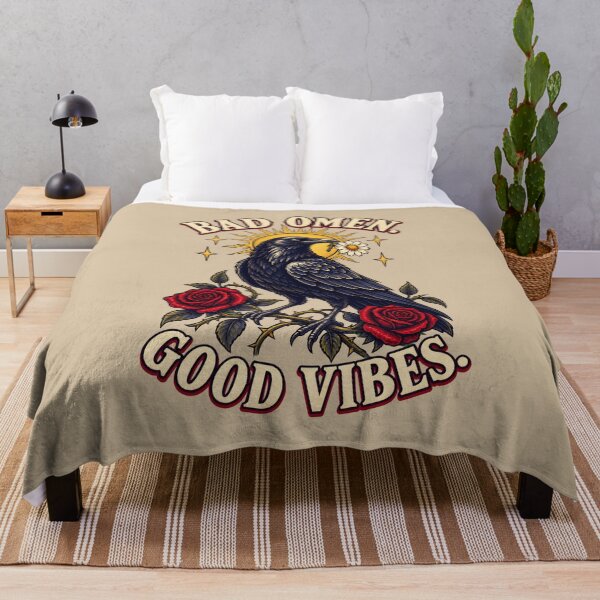 Item preview, Bad Omen, Good Vibes – Raven with Roses designed and sold by VioVibe.