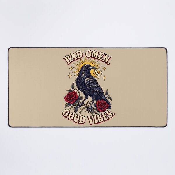 Item preview, Bad Omen, Good Vibes – Raven with Roses designed and sold by VioVibe.