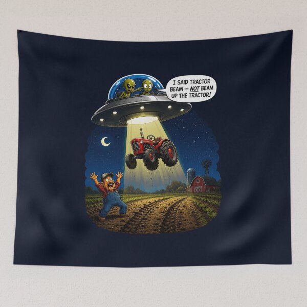 Item preview, Funny UFO Tractor Beam Abduction Alien Humor designed and sold by SVox.