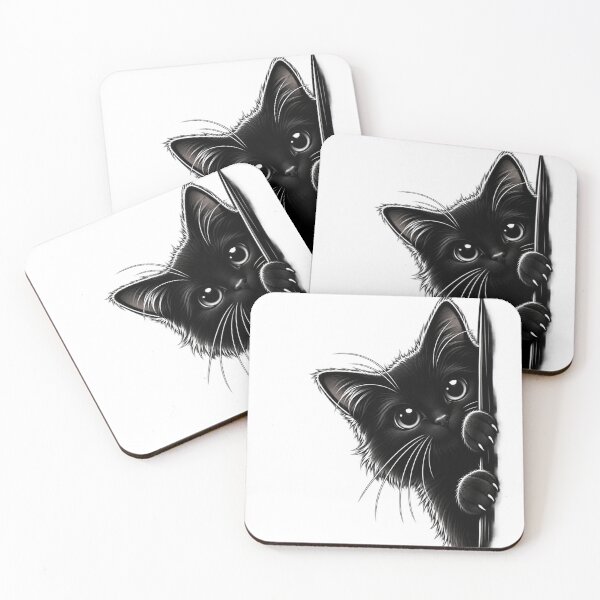 Item preview, Black Cat Crouching Silhouette | Playful Minimalist Cat Design | Cat Lover Gift designed and sold by Skedart.