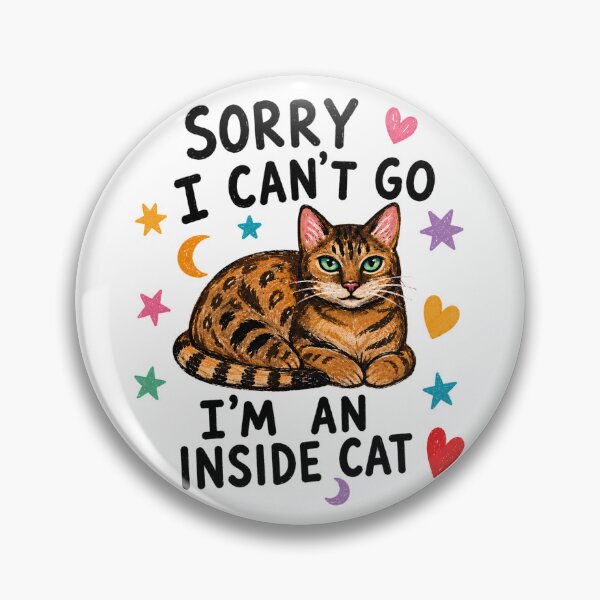 Item preview, Sorry I Can't Go I'm An Inside Cat Bengal Cat Lover Introvert Vintage Humor designed and sold by VGAfanatic.