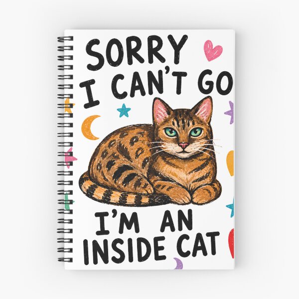 Item preview, Sorry I Can't Go I'm An Inside Cat Bengal Cat Lover Introvert Vintage Humor designed and sold by VGAfanatic.