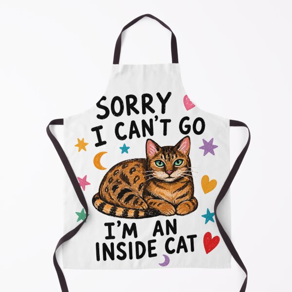 Item preview, Sorry I Can't Go I'm An Inside Cat Bengal Cat Lover Introvert Vintage Humor designed and sold by VGAfanatic.