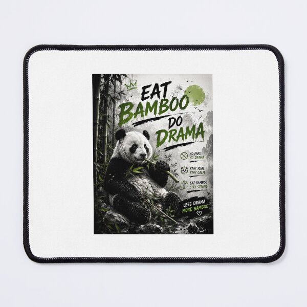 Item preview, Eat Bamboo No Drama - Panda Funny Typography Artwork designed and sold by Ak-art-shop.