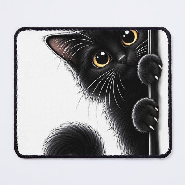 Item preview, Black Cat Peeking Silhouette | Curious Black Cat Design | Cat Lover Gift designed and sold by Skedart.