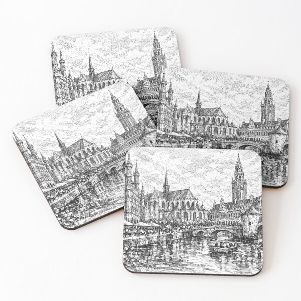 Item preview, A drawing of Leuven, Belgium – A Beautiful City in Europe. designed and sold by GalleryKauffeld.
