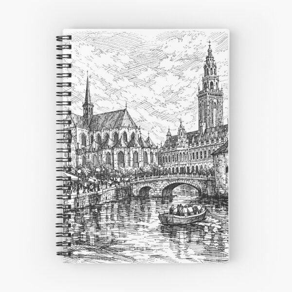 Item preview, A drawing of Leuven, Belgium – A Beautiful City in Europe. designed and sold by GalleryKauffeld.