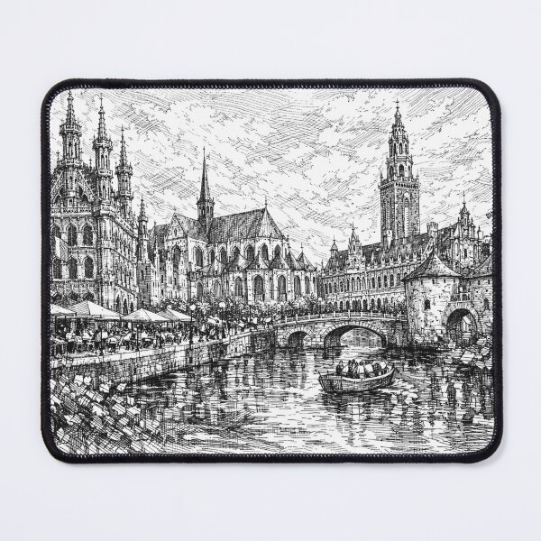 Item preview, A drawing of Leuven, Belgium – A Beautiful City in Europe. designed and sold by GalleryKauffeld.