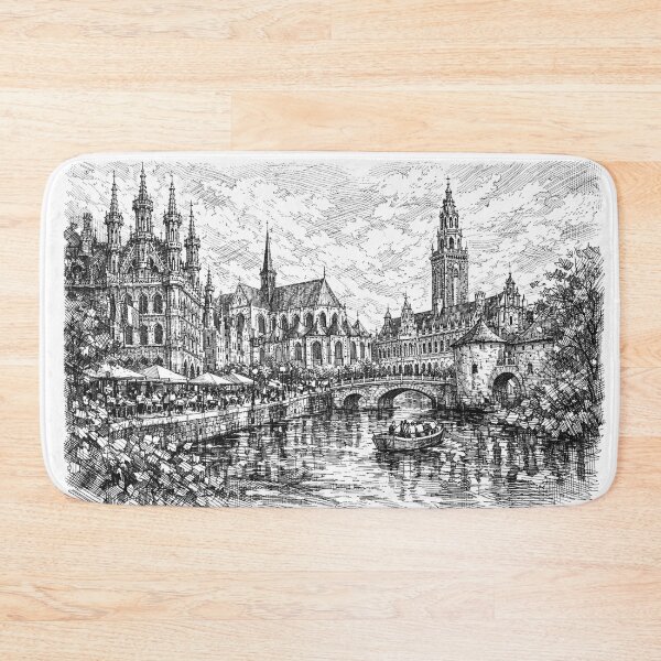 Item preview, A drawing of Leuven, Belgium – A Beautiful City in Europe. designed and sold by GalleryKauffeld.
