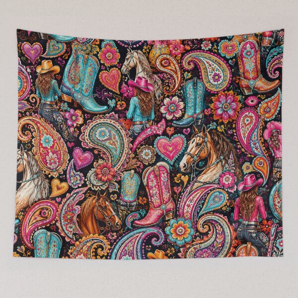 Aperçu de l'œuvre Cowgirl à motifs cachemire créée et vendue par bluemoondavid.