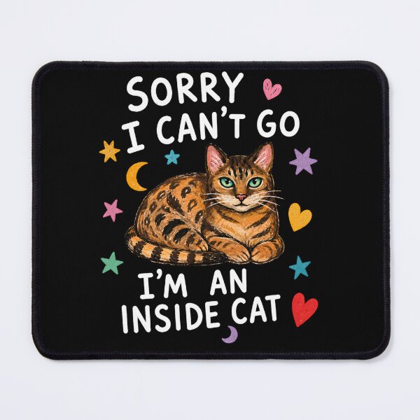 Item preview, Sorry I Can't Go I'm An Inside Cat Bengal Cat Lover Introvert Vintage Humor designed and sold by VGAfanatic.