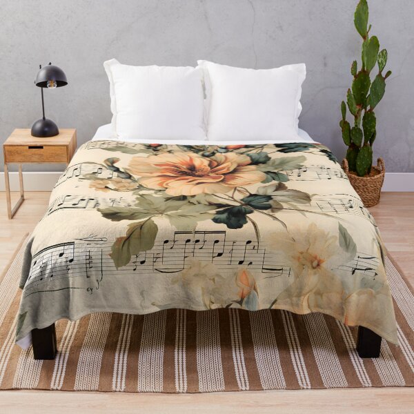 Item preview, Floral pattern. Musical notes. Retro. Vintage. designed and sold by MagelliShop.