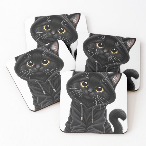 Item preview, Black Cat in Hoodie | Cute Black Cat Design | Cozy Cat Lover Gift designed and sold by Skedart.