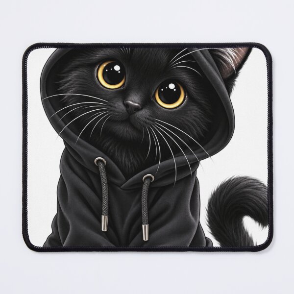 Item preview, Black Cat in Hoodie | Cute Black Cat Design | Cozy Cat Lover Gift designed and sold by Skedart.