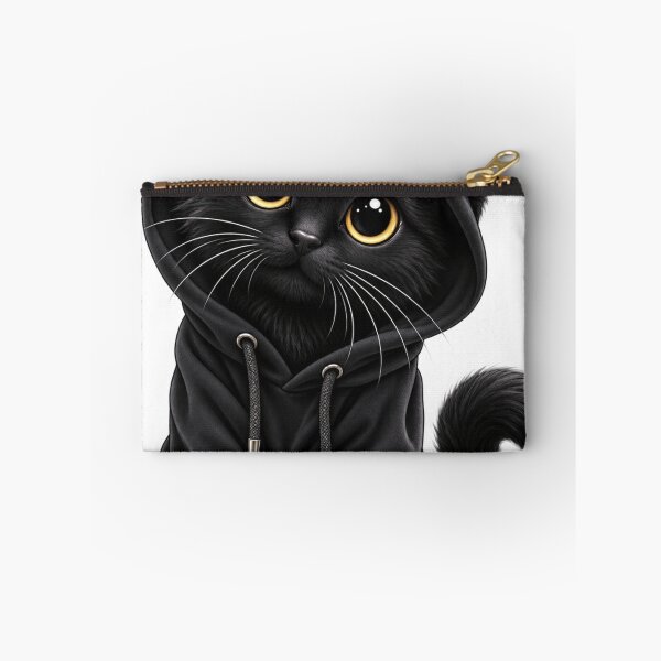 Item preview, Black Cat in Hoodie | Cute Black Cat Design | Cozy Cat Lover Gift designed and sold by Skedart.