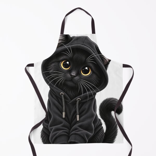 Item preview, Black Cat in Hoodie | Cute Black Cat Design | Cozy Cat Lover Gift designed and sold by Skedart.
