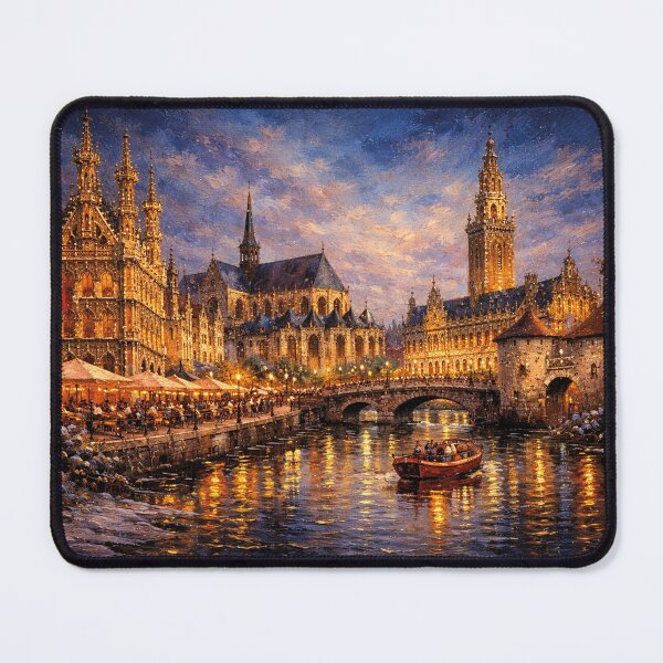 Item preview, A painting of Leuven by night – A Beautiful City in Belgium. designed and sold by GalleryKauffeld.