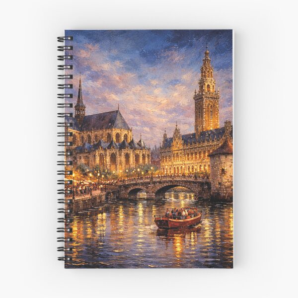 Item preview, A painting of Leuven by night – A Beautiful City in Belgium. designed and sold by GalleryKauffeld.