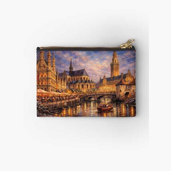 Item preview, A painting of Leuven by night – A Beautiful City in Belgium. designed and sold by GalleryKauffeld.