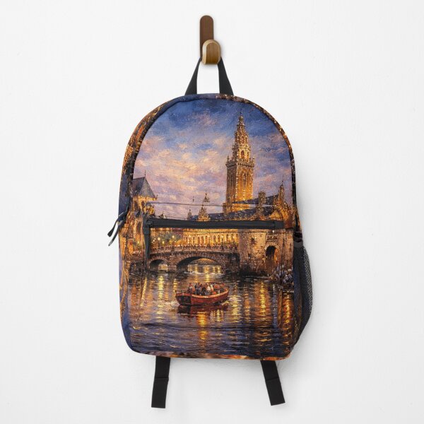 Item preview, A painting of Leuven by night – A Beautiful City in Belgium. designed and sold by GalleryKauffeld.