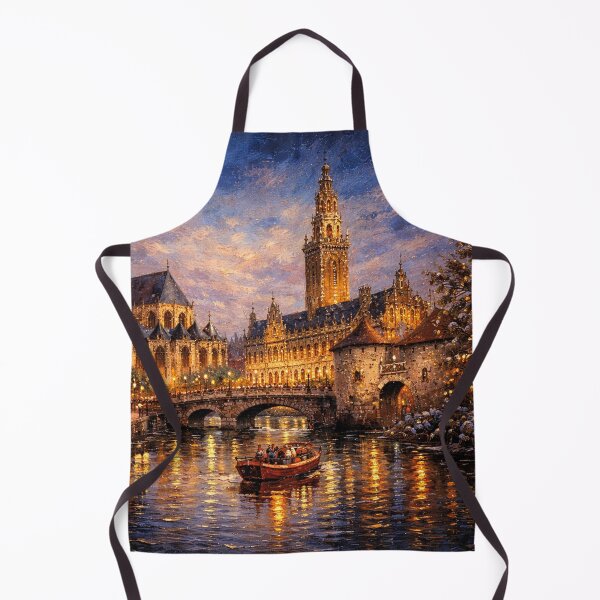 Item preview, A painting of Leuven by night – A Beautiful City in Belgium. designed and sold by GalleryKauffeld.