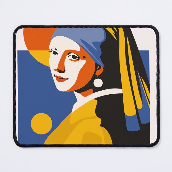 Item preview, Girl with a Pearl Earring | Modern Geometric Art | Vermeer Inspired Portrait | Bauhaus Art Print designed and sold by Studio pod Burom.