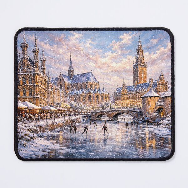 Item preview, Leuven in Belgium painting – A Winter Scene in This Beautiful European City. designed and sold by GalleryKauffeld.