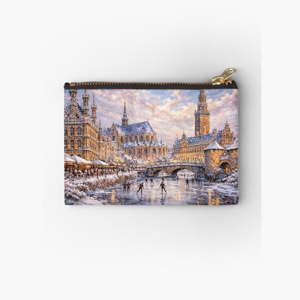 Item preview, Leuven in Belgium painting – A Winter Scene in This Beautiful European City. designed and sold by GalleryKauffeld.