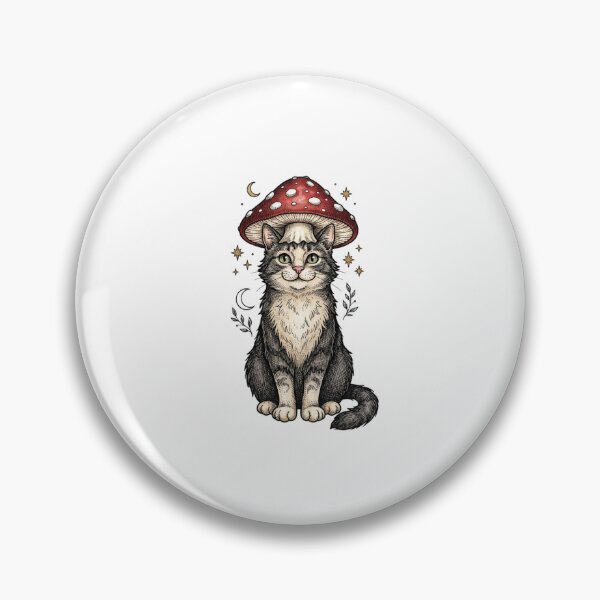 Item preview, Vintage Cat with Red Mushroom  designed and sold by SOUFIANE1991.