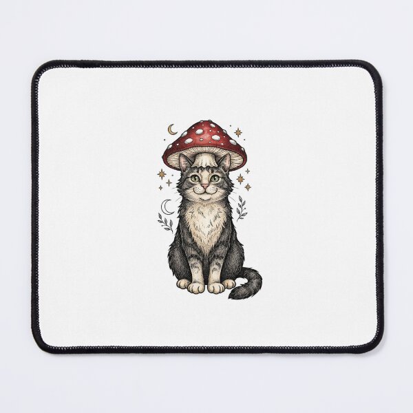 Item preview, Vintage Cat with Red Mushroom  designed and sold by SOUFIANE1991.