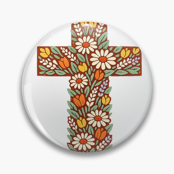 Item preview, Wildflower Cross Folk Floral Christian Faith Bloom designed and sold by eignvalue.
