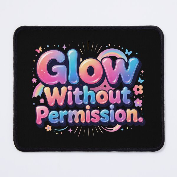 Item preview, Glow Without Permission. Colorful Confidence Quote designed and sold by Aarvya Fashion Club ( A.F.C ).