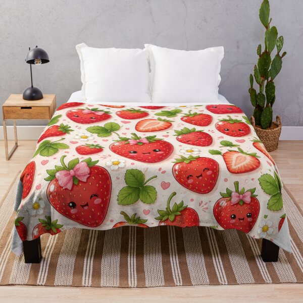 Item preview, Cute Kawaii Strawberry Pattern designed and sold by ToonyTeez.