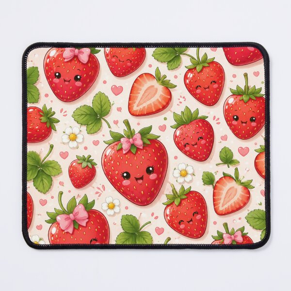 Item preview, Cute Kawaii Strawberry Pattern designed and sold by ToonyTeez.