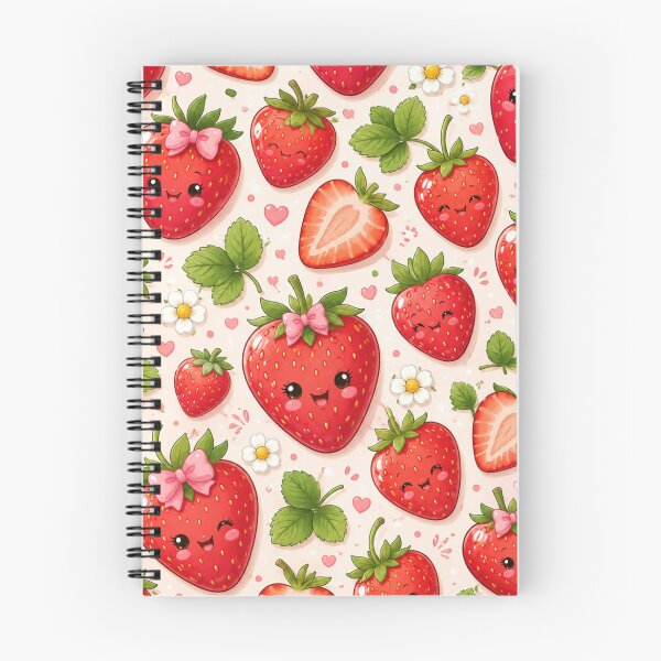 Item preview, Cute Kawaii Strawberry Pattern designed and sold by ToonyTeez.