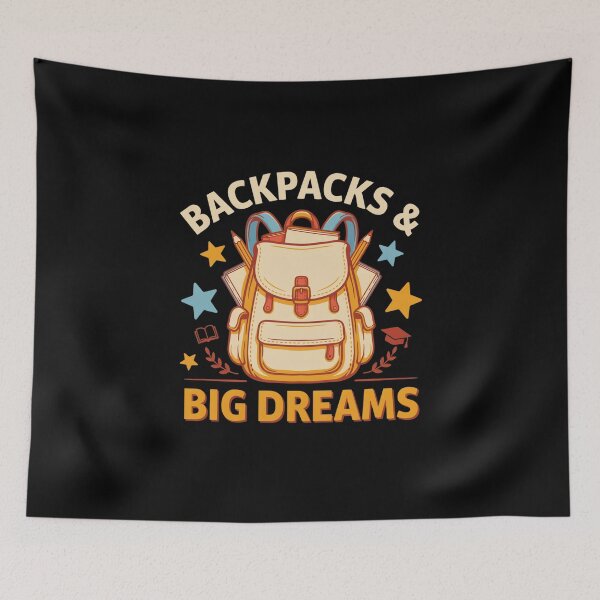 Item preview, Backpacks & Big Dreams T Shirt, Back to School Shirt, Vintage Student Tee, School Season Gift designed and sold by Daily Mood Tees.