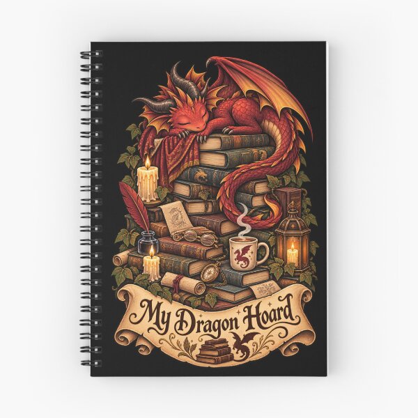 Item preview, My Dragon Hoard – Cozy Book Dragon Dark Academia designed and sold by LuxeBuzz.