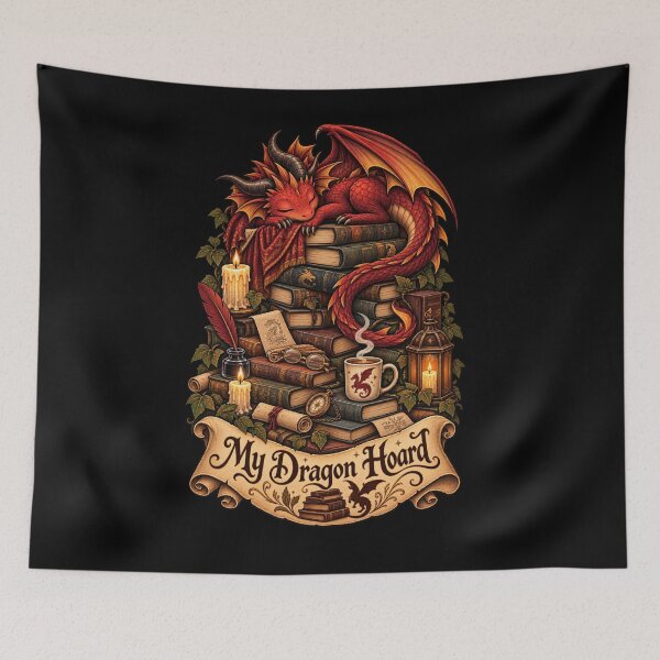 Item preview, My Dragon Hoard – Cozy Book Dragon Dark Academia designed and sold by LuxeBuzz.