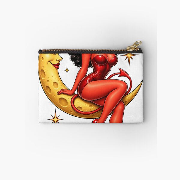 Item preview, Devil Girl on the Moon – Retro Pin-Up designed and sold by PIXEL POP DESIGNS - Beyond the Norm!.
