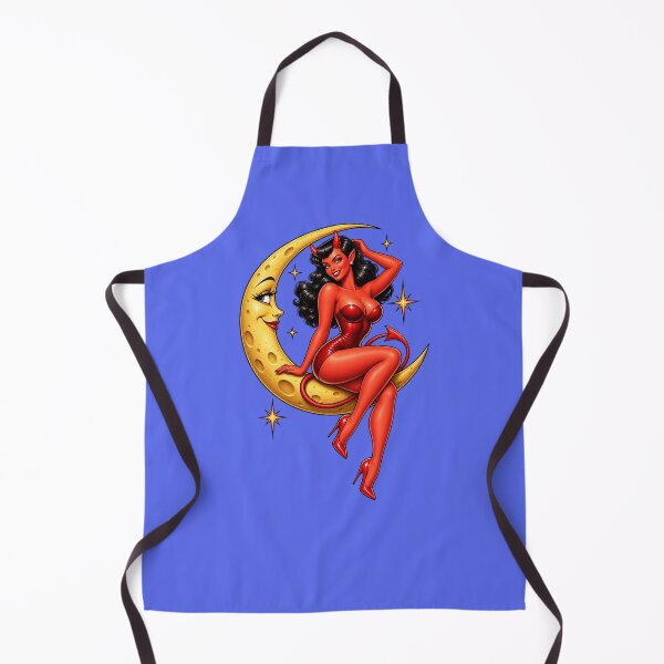 Item preview, Devil Girl on the Moon – Retro Pin-Up designed and sold by PIXEL POP DESIGNS - Beyond the Norm!.