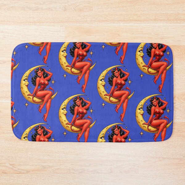 Item preview, Devil Girl on the Moon – Retro Pin-Up designed and sold by PIXEL POP DESIGNS - Beyond the Norm!.