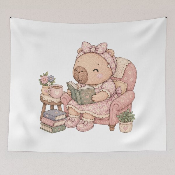 Item preview, Cozy Capybara Reading a Book – Cute Book Lover Animal designed and sold by sdartproject.