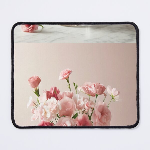 Item preview, Pink Flower Bouquet in Glass Vase, Romantic Pastel Floral Still Life designed and sold by NarjaShop.