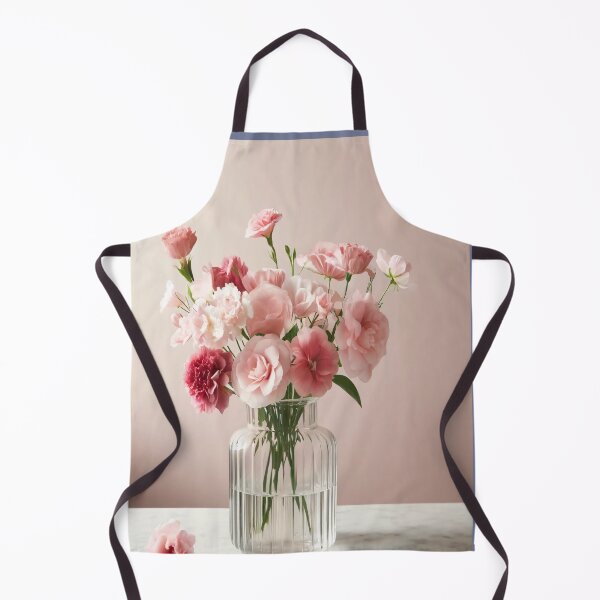 Item preview, Pink Flower Bouquet in Glass Vase, Romantic Pastel Floral Still Life designed and sold by NarjaShop.