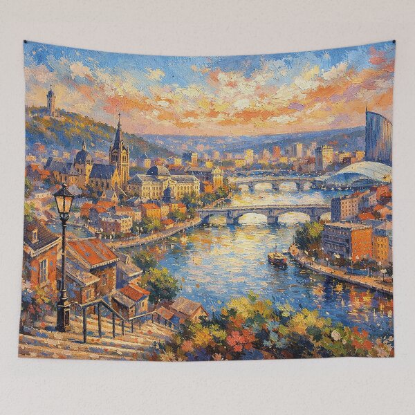 Item preview, A painting of Liège, Belgium – A Beautiful City in Europe. designed and sold by GalleryKauffeld.