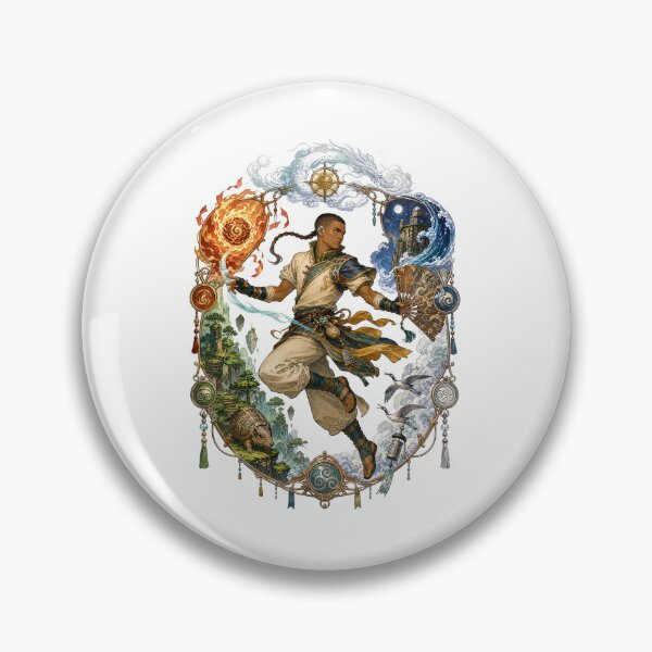 Item preview, Elemental Arrow Monk Four Elements Vintage Filigree Art designed and sold by lamiarte.