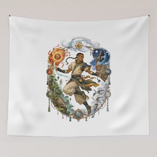 Item preview, Elemental Arrow Monk Four Elements Vintage Filigree Art designed and sold by lamiarte.