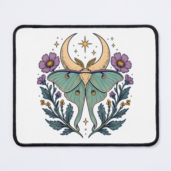 Item preview, Celestial Luna Moth and Cosmic Floral Garland Illustration designed and sold by The boys.