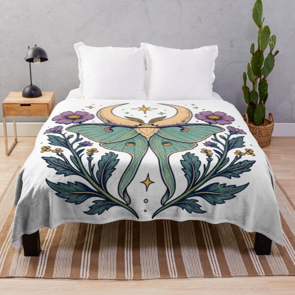 Item preview, Celestial Luna Moth and Cosmic Floral Garland Illustration designed and sold by The boys.